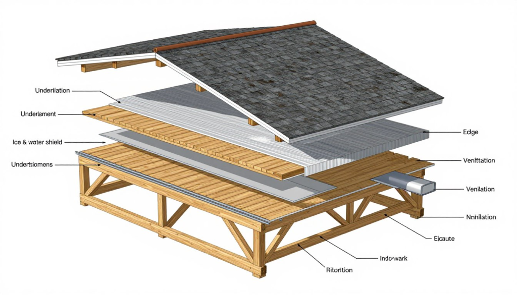 exploded view diagram showing all roof components working together as an integrated system